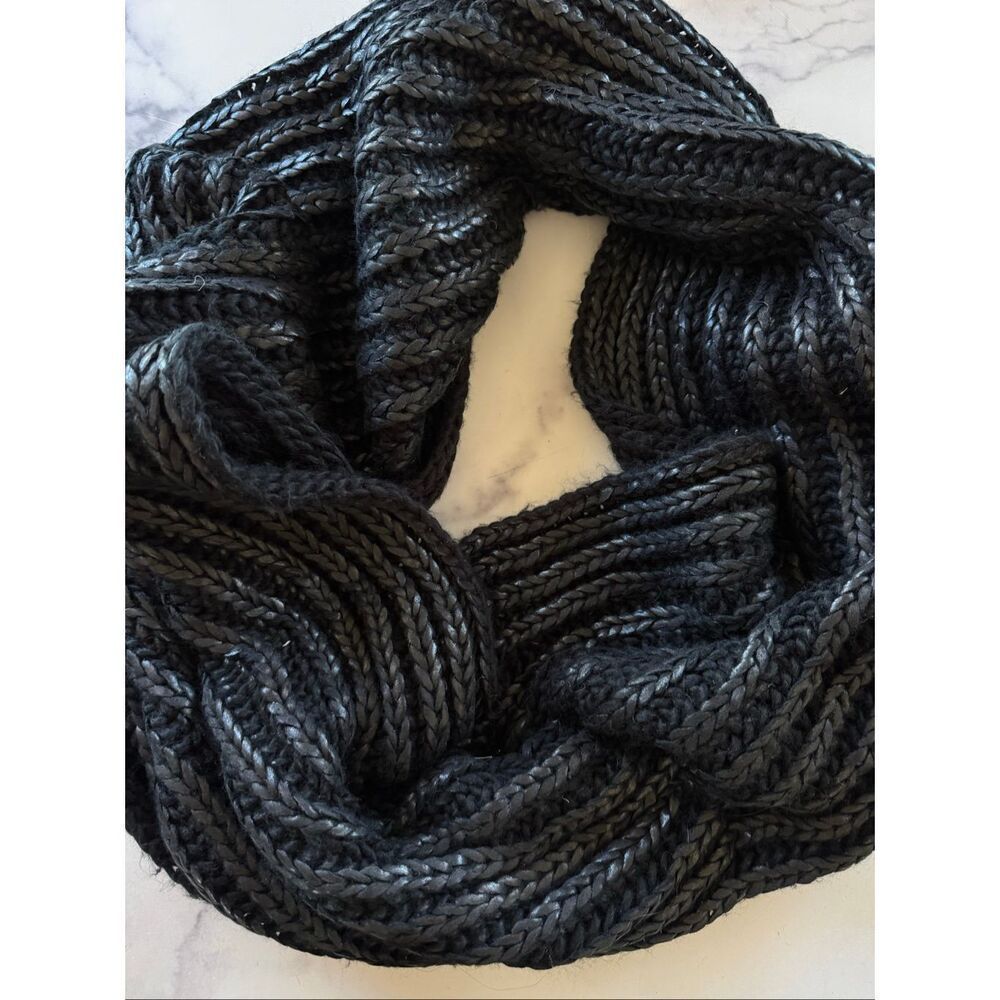 Mossimo black grunge moto chunky knit scarf plush